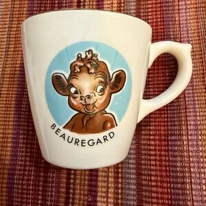 Beauregard Borden’s Dairy Milk Coffee Cup/Mug Cow 1950’s Vintage Rare Ceramic